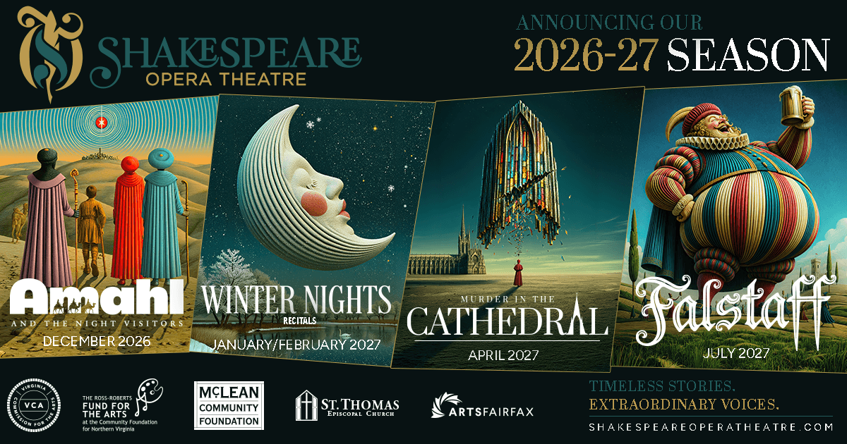 2026-27 Season - Amahl & the Night Visitors, Winter Nights Recitals, Murder in the Cathedral, and Falstaff